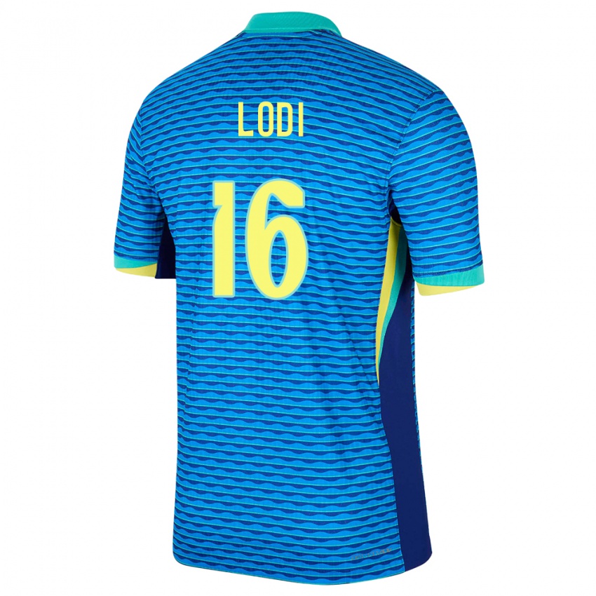 Hombre Camiseta Brasil Renan Lodi #16 Azul 2ª Equipación 24-26 La Camisa Argentina