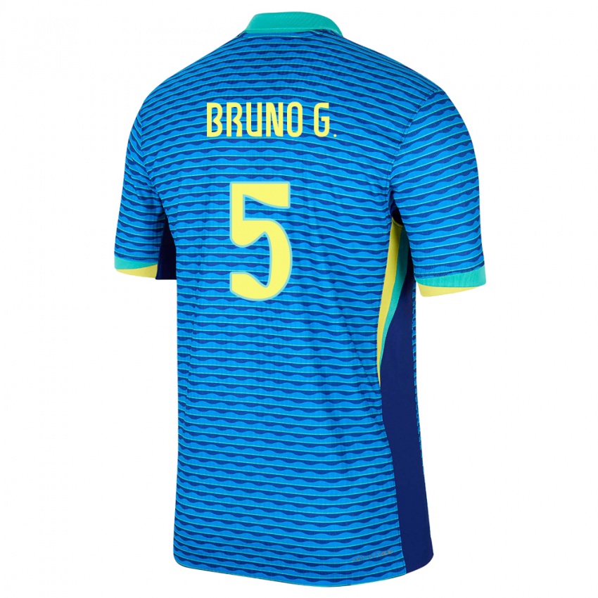 Hombre Camiseta Brasil Bruno Guimaraes #5 Azul 2ª Equipación 24-26 La Camisa Argentina