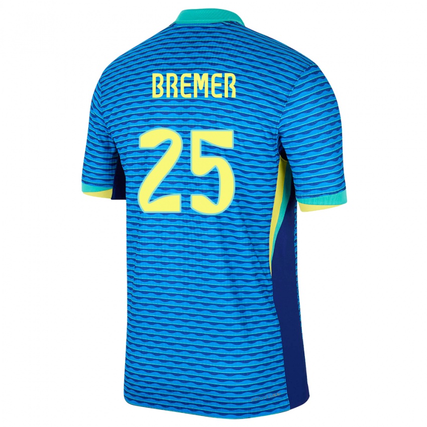 Hombre Camiseta Brasil Bremer #25 Azul 2ª Equipación 24-26 La Camisa Argentina