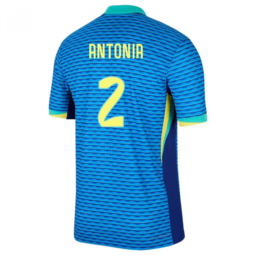 Hombre Camiseta Brasil Antonia #2 Azul 2ª Equipación 24-26 La Camisa Argentina