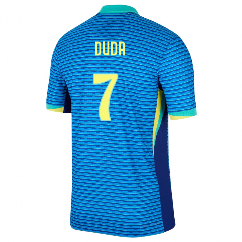 Hombre Camiseta Brasil Duda Francelino #7 Azul 2ª Equipación 24-26 La Camisa Argentina