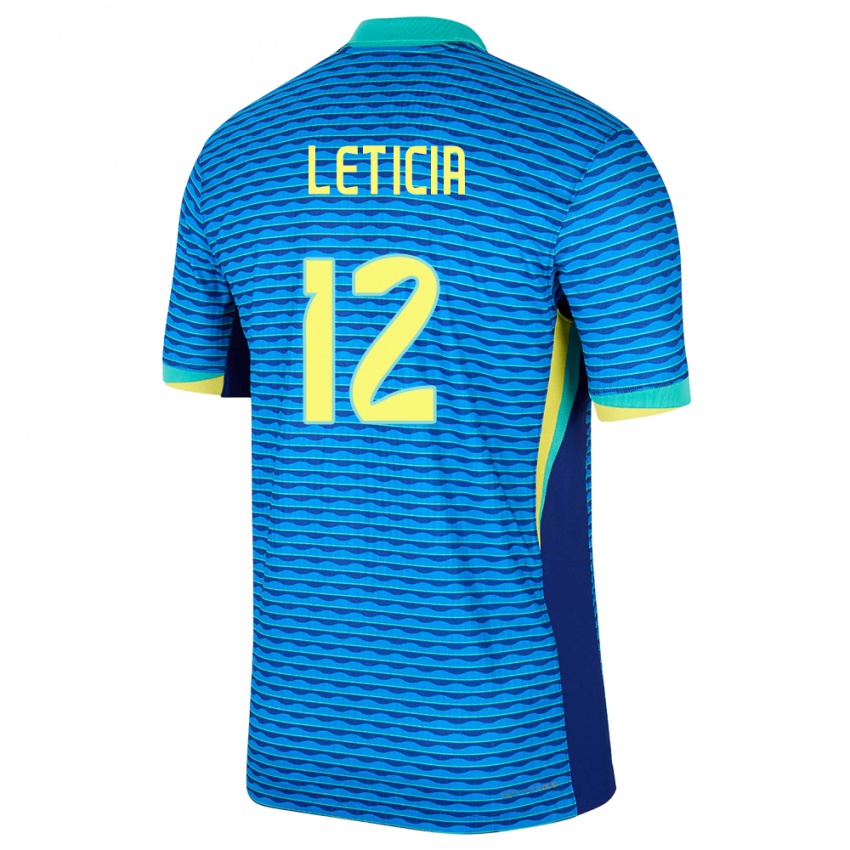 Hombre Camiseta Brasil Leticia #12 Azul 2ª Equipación 24-26 La Camisa Argentina