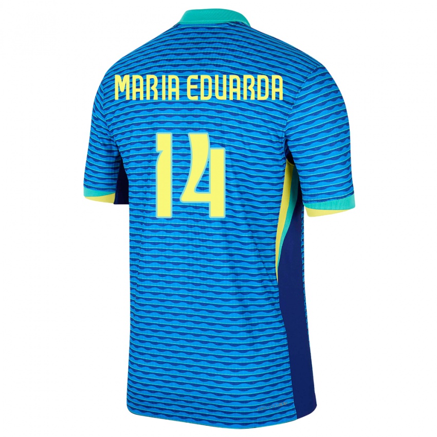 Hombre Camiseta Brasil Maria Eduarda #14 Azul 2ª Equipación 24-26 La Camisa Argentina