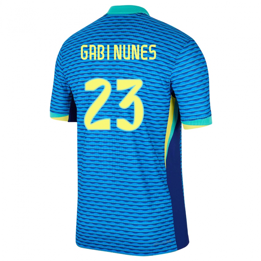 Hombre Camiseta Brasil Gabi Nunes #23 Azul 2ª Equipación 24-26 La Camisa Argentina