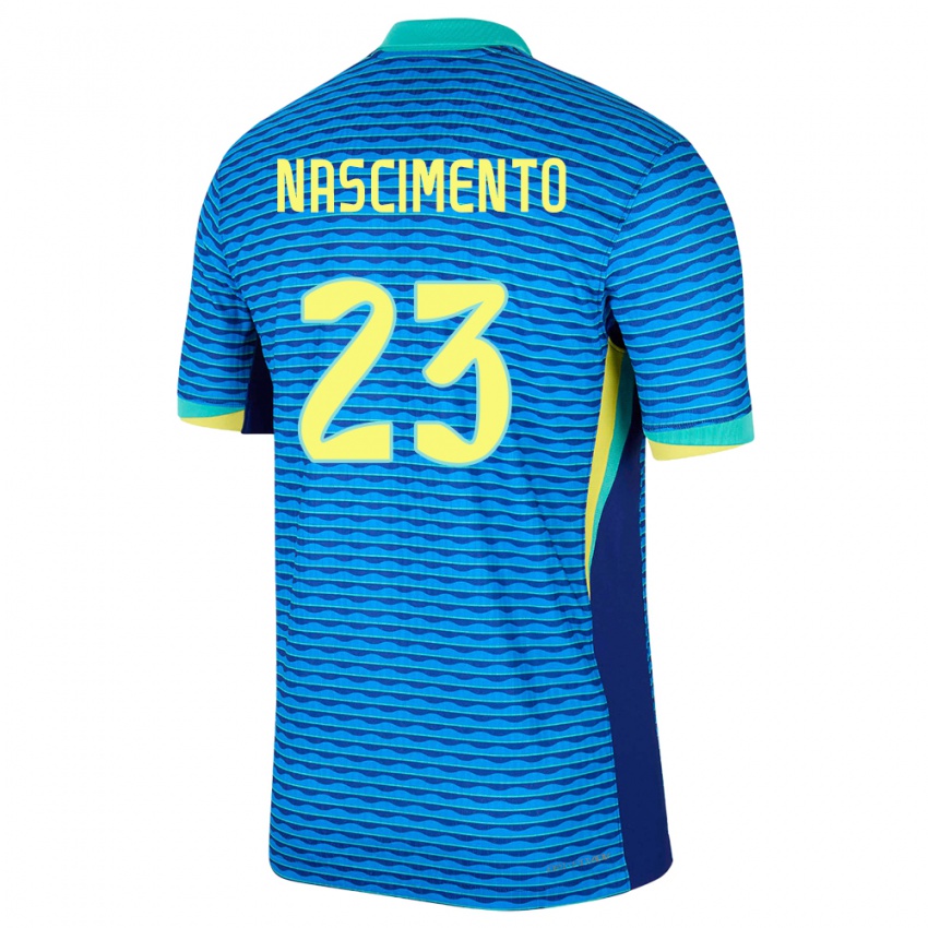 Hombre Camiseta Brasil Matheus Nascimento #23 Azul 2ª Equipación 24-26 La Camisa Argentina