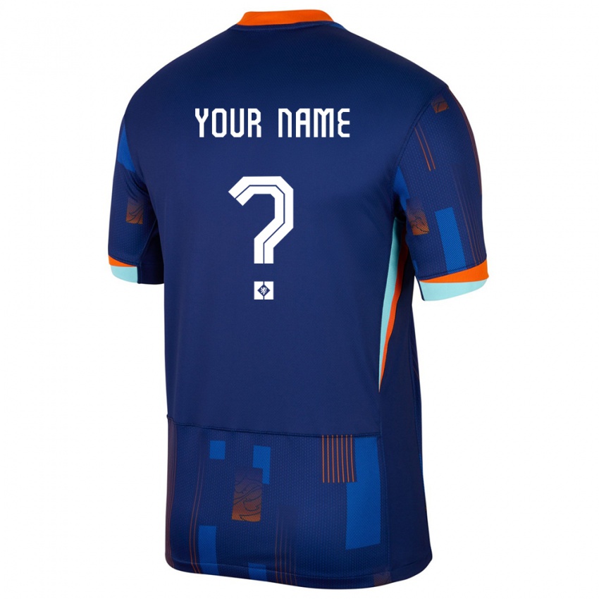 Hombre Camiseta Países Bajos Su Nombre #0 Azul 2ª Equipación 24-26 La Camisa Argentina