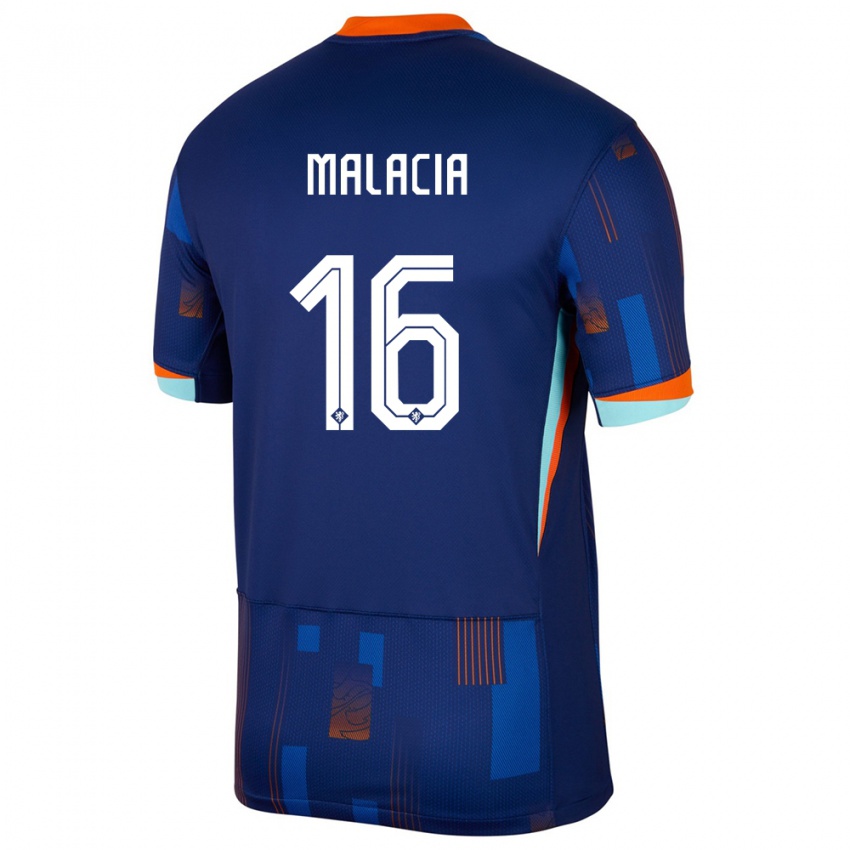 Hombre Camiseta Países Bajos Tyrell Malacia #16 Azul 2ª Equipación 24-26 La Camisa Argentina