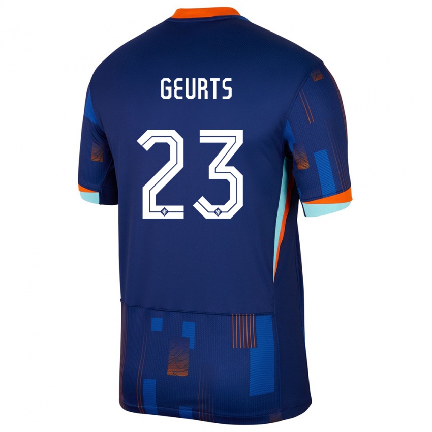 Hombre Camiseta Países Bajos Loes Geurts #23 Azul 2ª Equipación 24-26 La Camisa Argentina