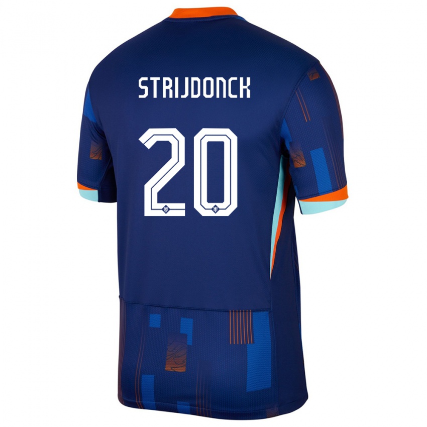 Hombre Camiseta Países Bajos Bayren Strijdonck #20 Azul 2ª Equipación 24-26 La Camisa Argentina