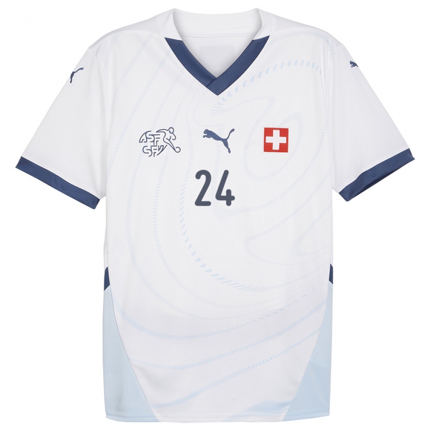 Hombre Camiseta Suiza Becir Omeragic #24 Blanco 2ª Equipación 24-26 La Camisa Argentina