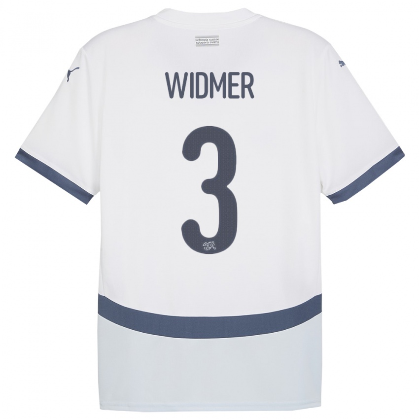 Hombre Camiseta Suiza Silvan Widmer #3 Blanco 2ª Equipación 24-26 La Camisa Argentina