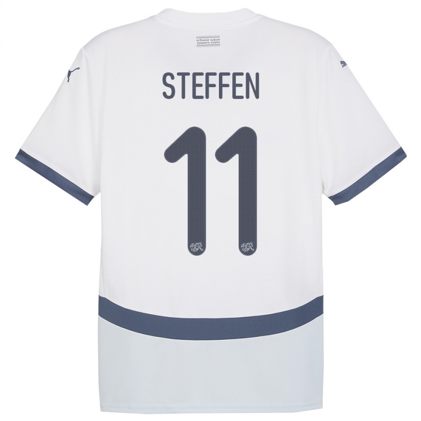 Hombre Camiseta Suiza Renato Steffen #11 Blanco 2ª Equipación 24-26 La Camisa Argentina