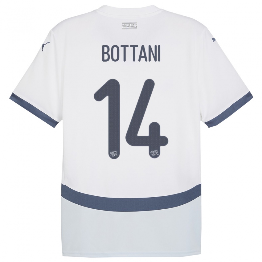 Hombre Camiseta Suiza Mattia Bottani #14 Blanco 2ª Equipación 24-26 La Camisa Argentina