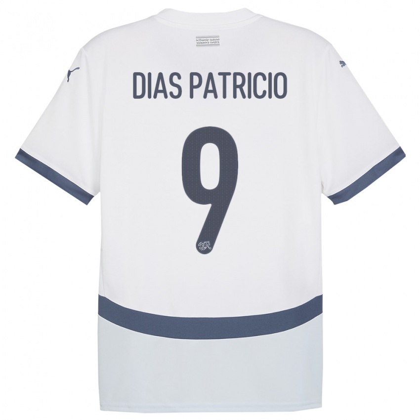 Hombre Camiseta Suiza Alexandre Dias Patricio #9 Blanco 2ª Equipación 24-26 La Camisa Argentina