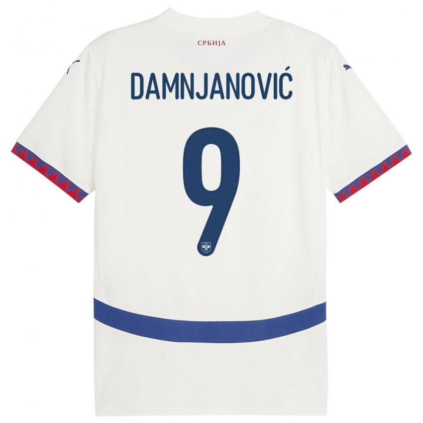 Hombre Camiseta Serbia Jovana Damnjanovic #9 Blanco 2ª Equipación 24-26 La Camisa Argentina