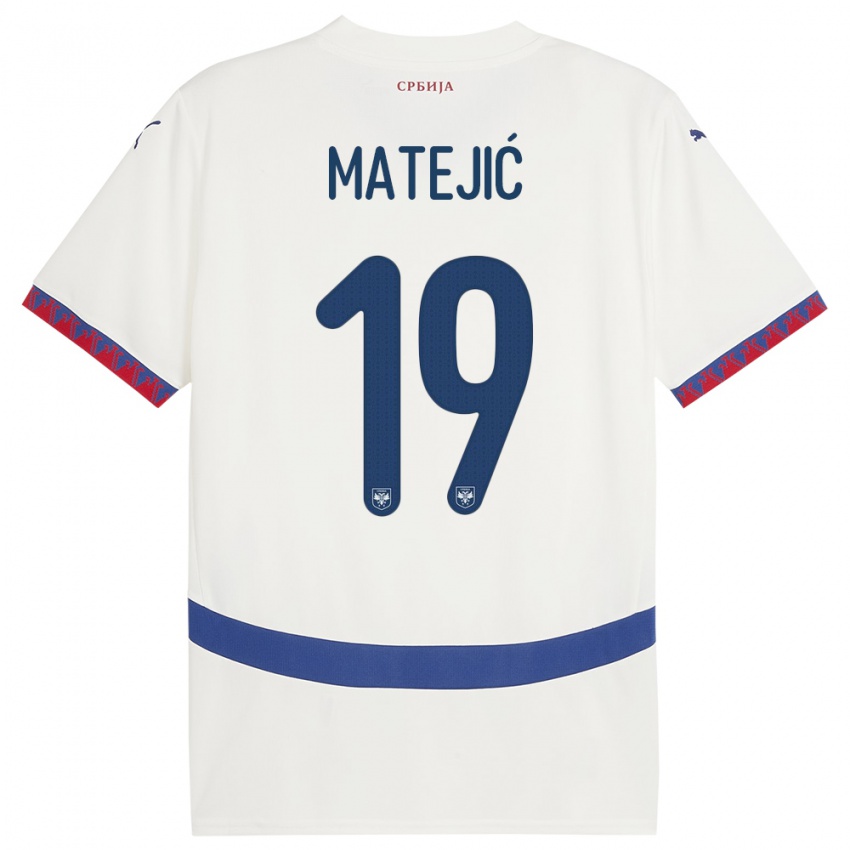 Hombre Camiseta Serbia Nina Matejic #19 Blanco 2ª Equipación 24-26 La Camisa Argentina