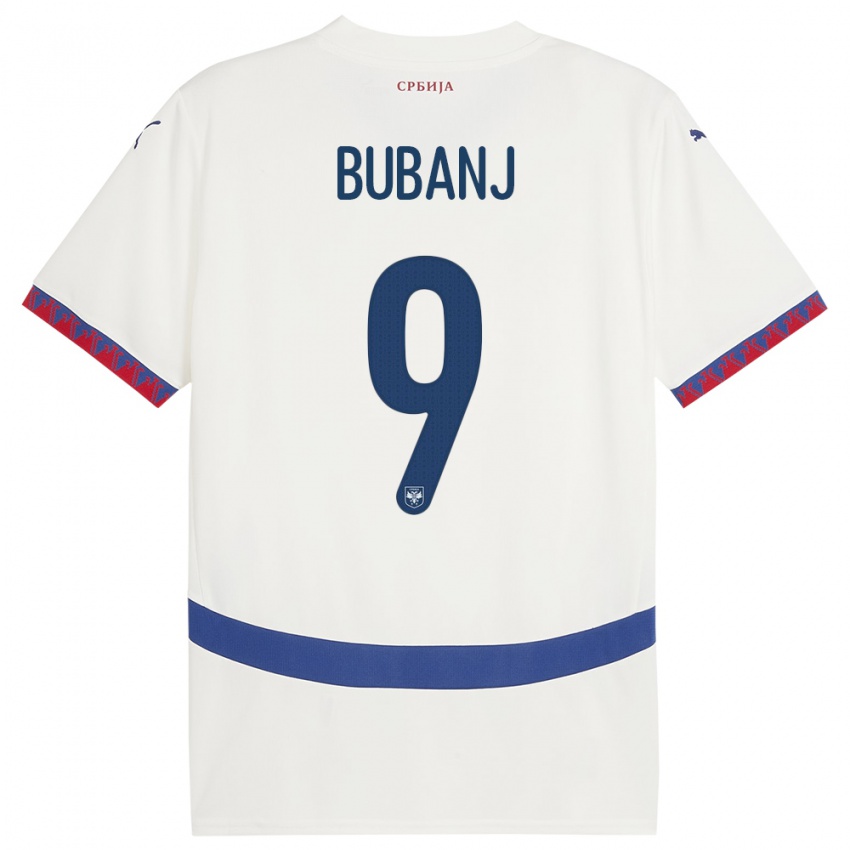 Hombre Camiseta Serbia Mateja Bubanj #9 Blanco 2ª Equipación 24-26 La Camisa Argentina