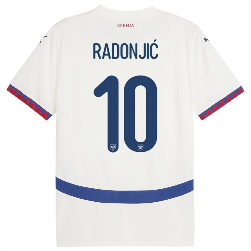 Hombre Camiseta Serbia Mateja Radonjic #10 Blanco 2ª Equipación 24-26 La Camisa Argentina