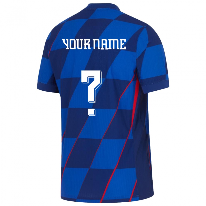 Hombre Camiseta Croacia Su Nombre #0 Azul 2ª Equipación 24-26 La Camisa Argentina