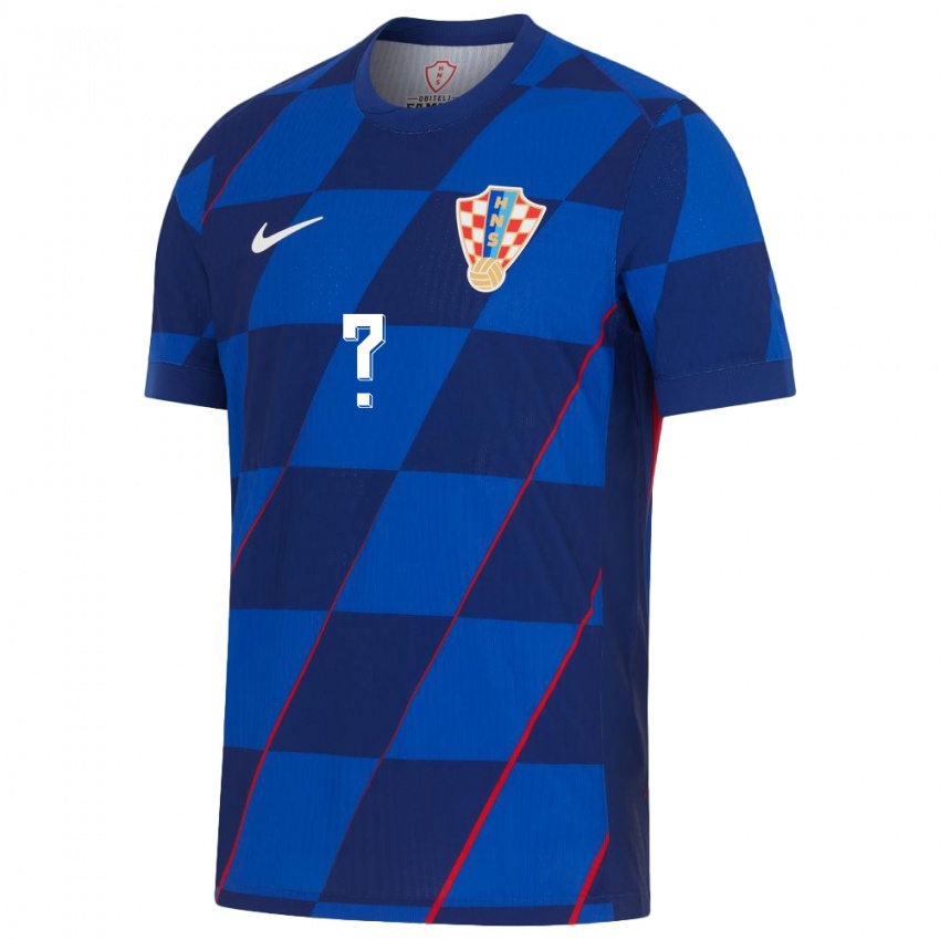 Hombre Camiseta Croacia Su Nombre #0 Azul 2ª Equipación 24-26 La Camisa Argentina