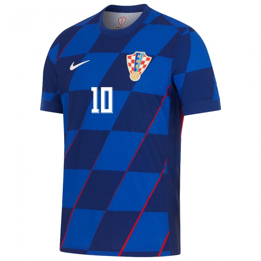 Hombre Camiseta Croacia Luka Modric #10 Azul 2ª Equipación 24-26 La Camisa Argentina