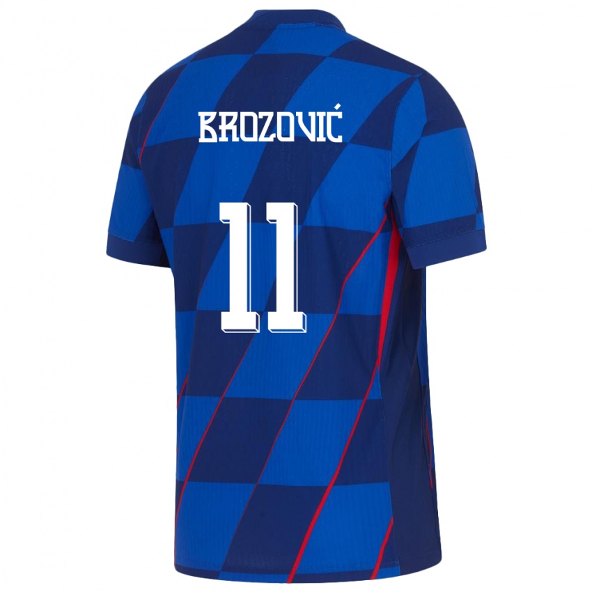 Hombre Camiseta Croacia Marcelo Brozovic #11 Azul 2ª Equipación 24-26 La Camisa Argentina