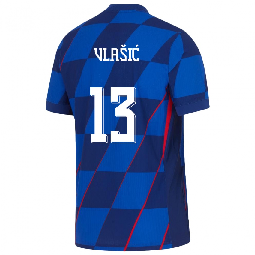 Hombre Camiseta Croacia Nikola Vlasic #13 Azul 2ª Equipación 24-26 La Camisa Argentina