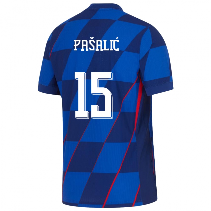 Hombre Camiseta Croacia Mario Pasalic #15 Azul 2ª Equipación 24-26 La Camisa Argentina