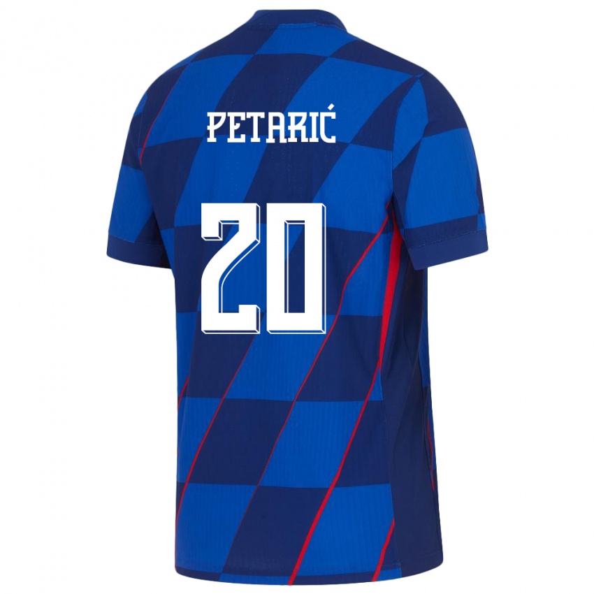 Hombre Camiseta Croacia Nika Petaric #20 Azul 2ª Equipación 24-26 La Camisa Argentina