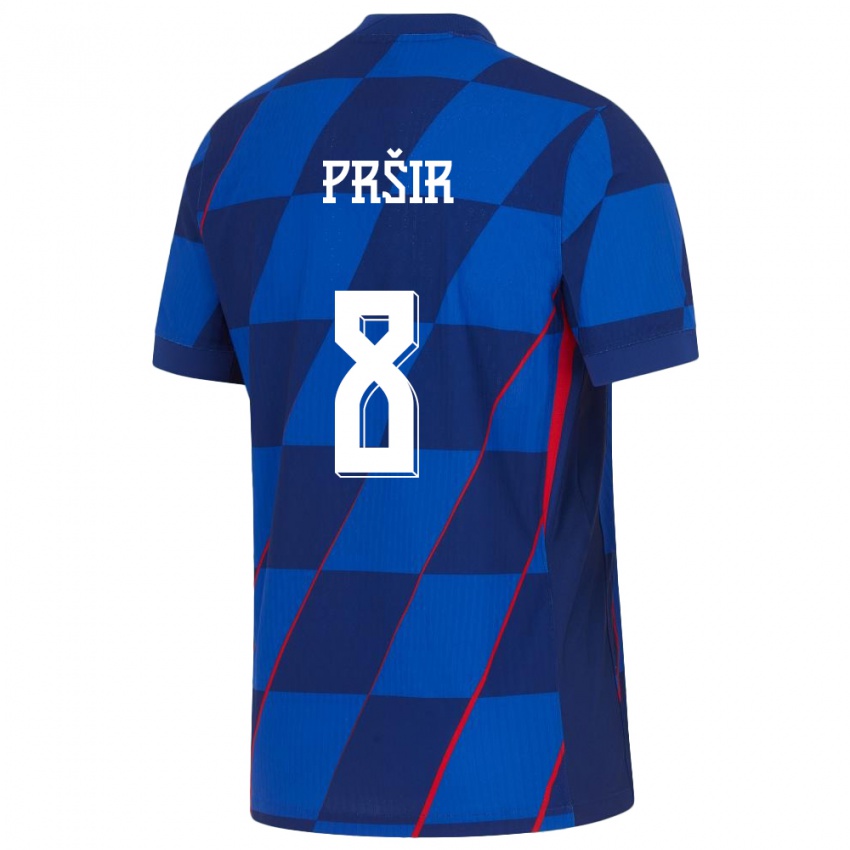 Hombre Camiseta Croacia Jurica Prsir #8 Azul 2ª Equipación 24-26 La Camisa Argentina