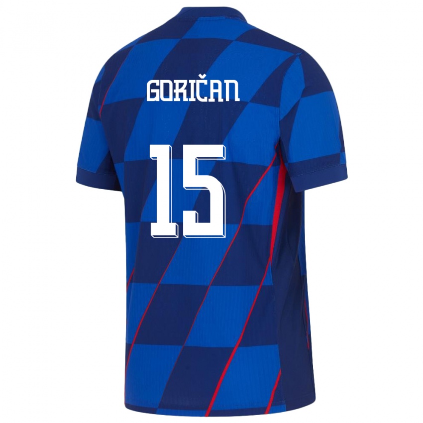 Hombre Camiseta Croacia Silvio Gorican #15 Azul 2ª Equipación 24-26 La Camisa Argentina