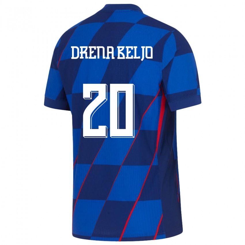 Hombre Camiseta Croacia Dion Drena Beljo #20 Azul 2ª Equipación 24-26 La Camisa Argentina