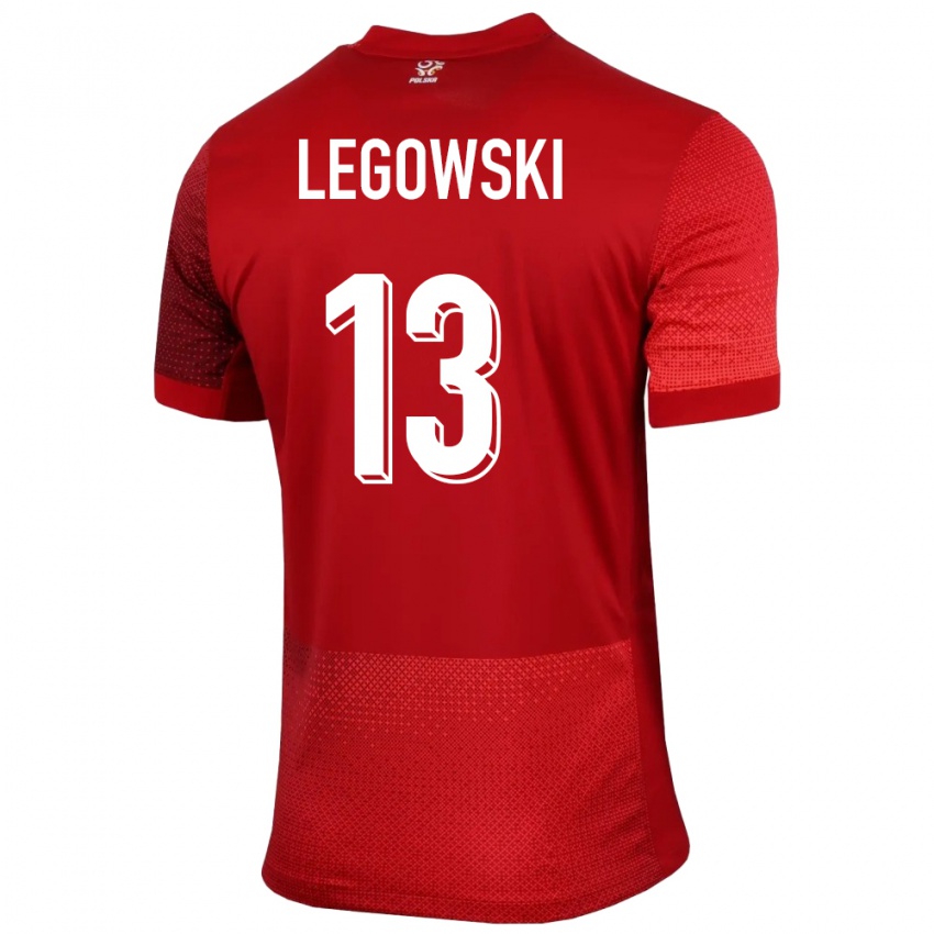 Hombre Camiseta Polonia Mateusz Legowski #13 Rojo 2ª Equipación 24-26 La Camisa Argentina