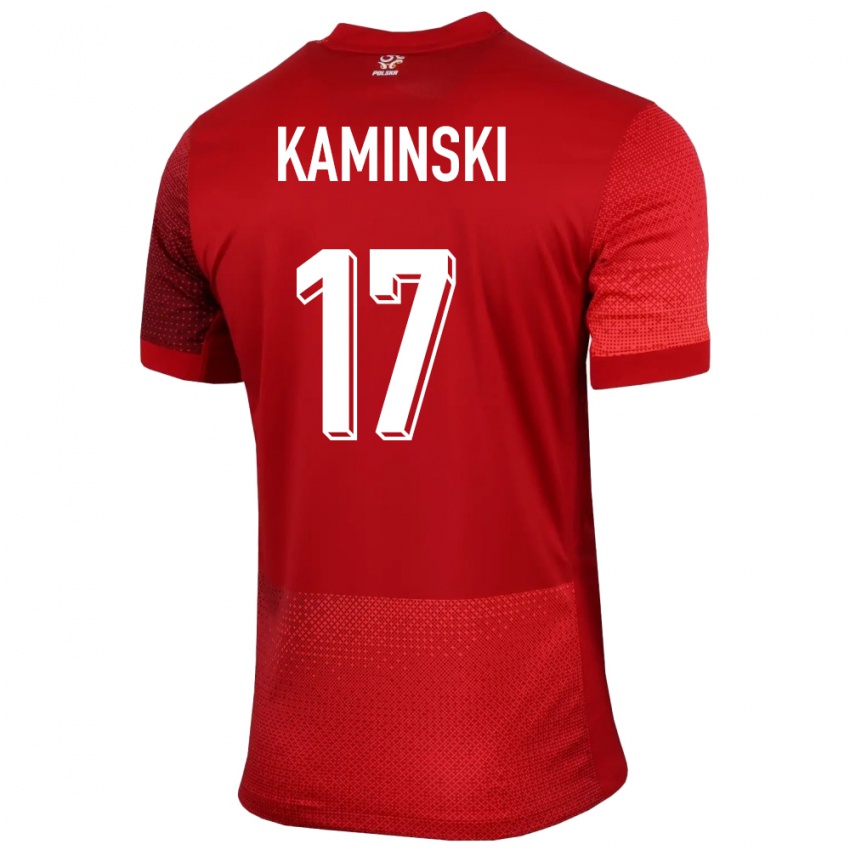 Hombre Camiseta Polonia Jakub Kaminski #17 Rojo 2ª Equipación 24-26 La Camisa Argentina