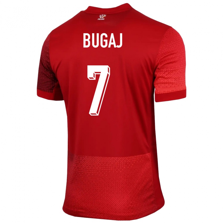 Hombre Camiseta Polonia Dawid Bugaj #7 Rojo 2ª Equipación 24-26 La Camisa Argentina