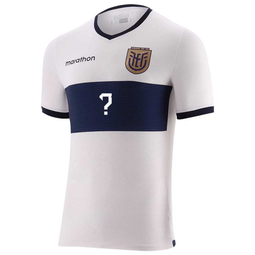 Hombre Camiseta Ecuador Su Nombre #0 Blanco 2ª Equipación 24-26 La Camisa Argentina