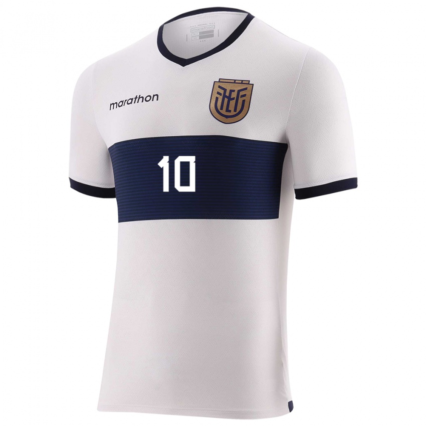 Hombre Camiseta Ecuador Romario Ibarra #10 Blanco 2ª Equipación 24-26 La Camisa Argentina