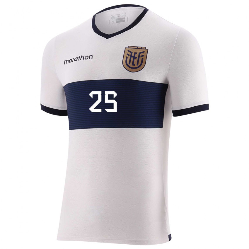 Hombre Camiseta Ecuador Jackson Porozo #255 Blanco 2ª Equipación 24-26 La Camisa Argentina