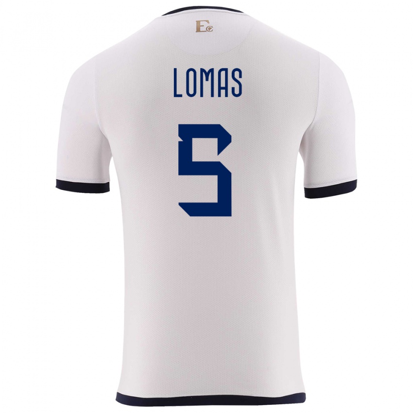 Hombre Camiseta Ecuador Ariana Lomas #5 Blanco 2ª Equipación 24-26 La Camisa Argentina