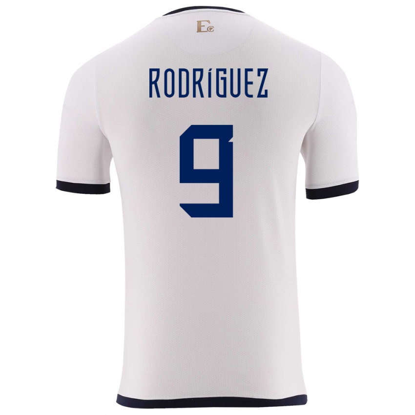 Hombre Camiseta Ecuador Ingrid Rodriguez #9 Blanco 2ª Equipación 24-26 La Camisa Argentina