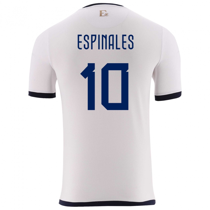 Hombre Camiseta Ecuador Joselyn Espinales #10 Blanco 2ª Equipación 24-26 La Camisa Argentina