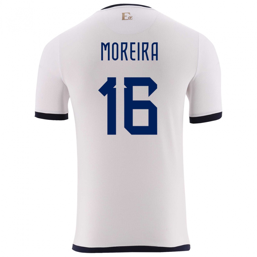 Hombre Camiseta Ecuador Ligia Moreira #16 Blanco 2ª Equipación 24-26 La Camisa Argentina