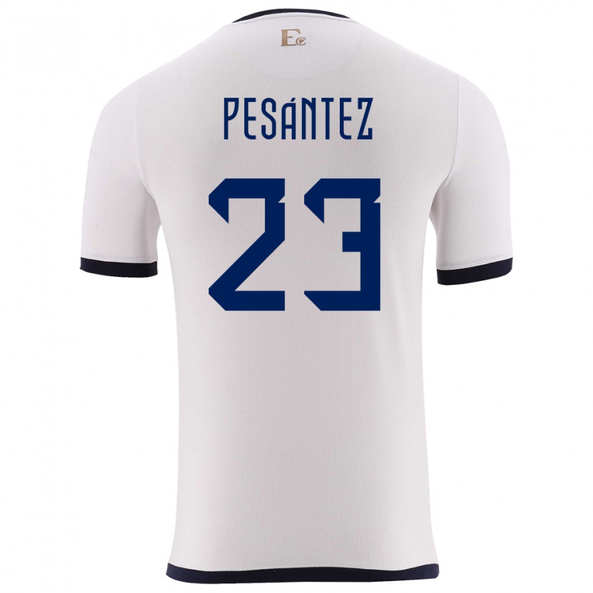 Hombre Camiseta Ecuador Danna Pesantez #23 Blanco 2ª Equipación 24-26 La Camisa Argentina