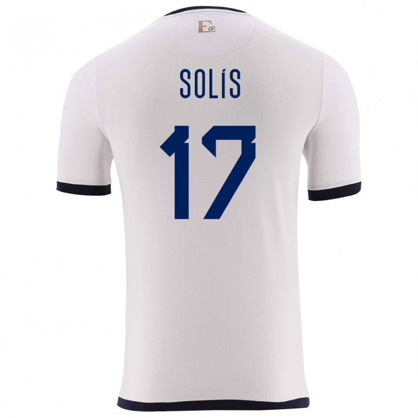 Hombre Camiseta Ecuador Mathias Solis #17 Blanco 2ª Equipación 24-26 La Camisa Argentina