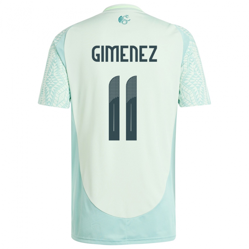 Hombre Camiseta México Santiago Gimenez #11 Lino Verde 2ª Equipación 24-26 La Camisa Argentina