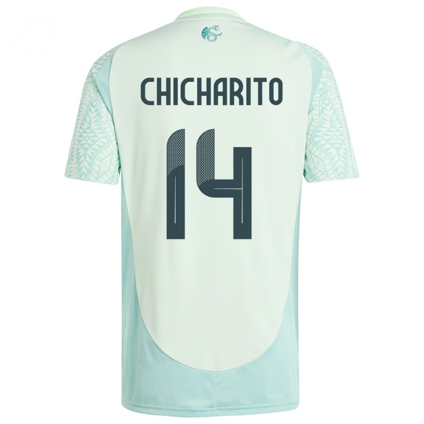 Hombre Camiseta México Chicharito #14 Lino Verde 2ª Equipación 24-26 La Camisa Argentina