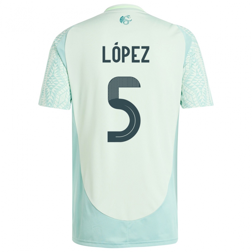 Hombre Camiseta México Jimena Lopez #5 Lino Verde 2ª Equipación 24-26 La Camisa Argentina