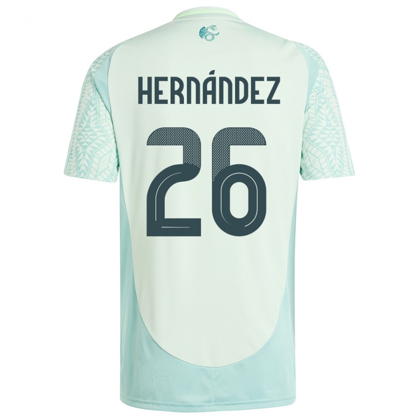 Hombre Camiseta México Nicolette Hernandez #26 Lino Verde 2ª Equipación 24-26 La Camisa Argentina