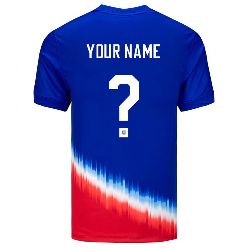 Hombre Camiseta Estados Unidos Su Nombre #0 Azul 2ª Equipación 24-26 La Camisa Argentina