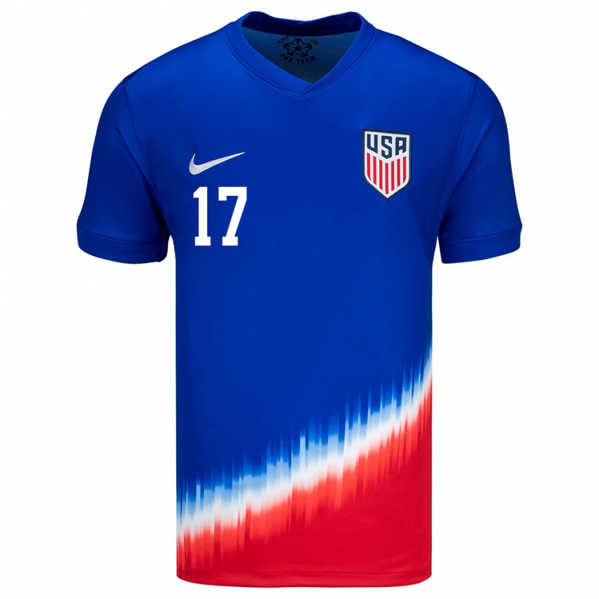 Hombre Camiseta Estados Unidos Malik Tillman #17 Azul 2ª Equipación 24-26 La Camisa Argentina